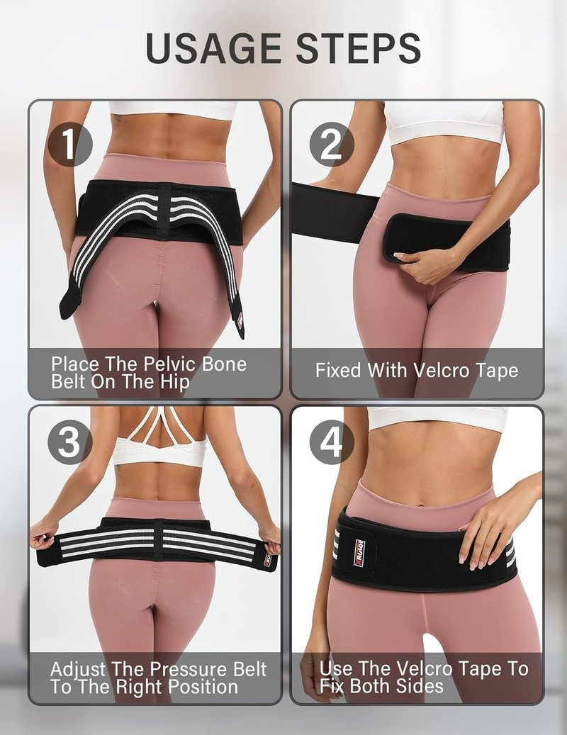 XRUIDI Sacroiliac SI Joint Hip Belt for Women and Men Lower Back Support Brace Sciatic, Si Joint, Pelvic pain Relief (Regular 32"-45")