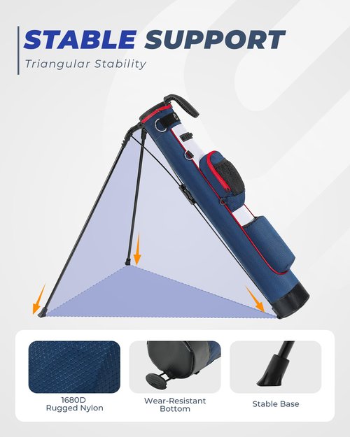 Golf Lightweight Stand Bag, Portable Golf Carry Bag with Insulated Cooler Pocket, Easy to Carry and Ideal for Driving Range, Pitch n Putt, Par 3, Executive Courses