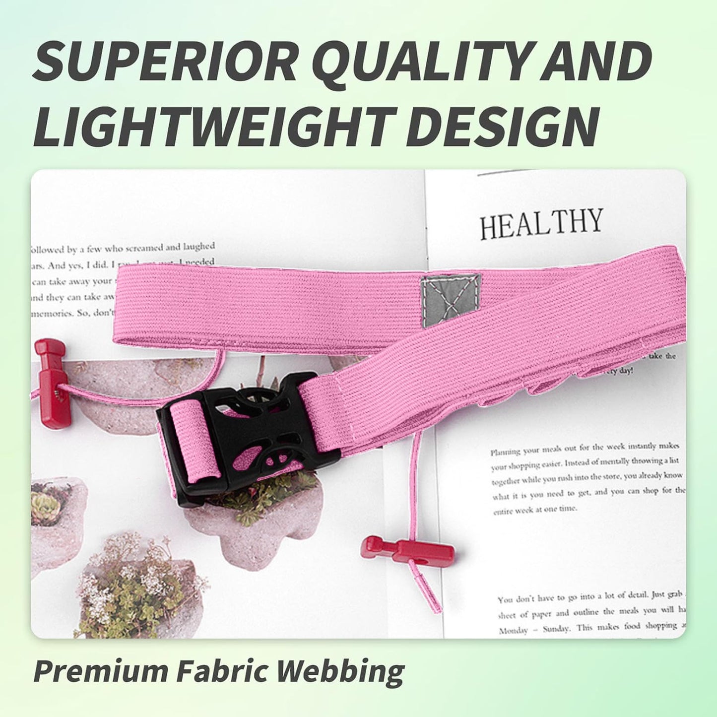 Stretch Fit Triathlon Number Belt No Pins Needed Comfortable Running Race Belt with Bib Holder for Marathon & More(Pink)