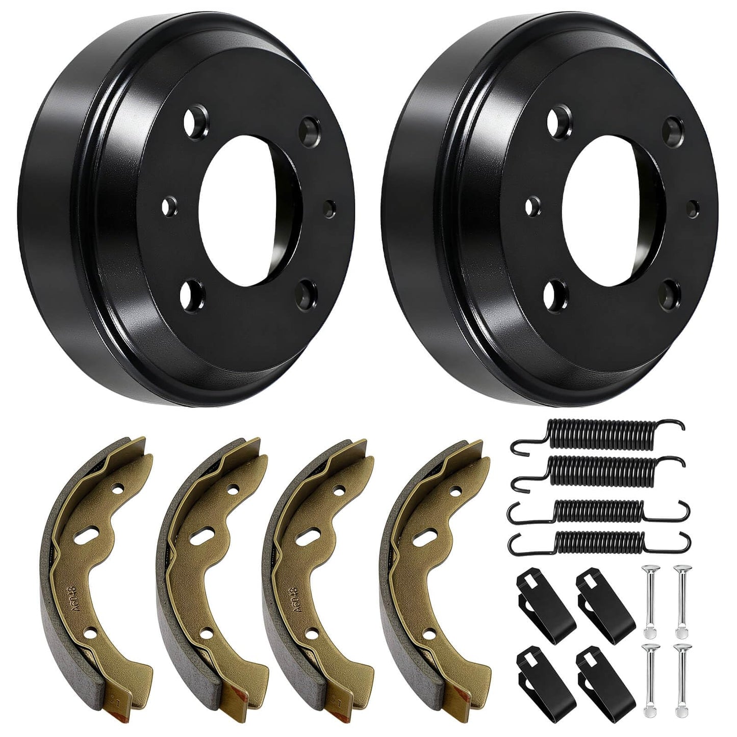 Golf Cart Yamaha Brake Drum and Brake Shoes Spring Kit Fit for Yamaha G14, G16, G19, G22 G&E 1994-2006 Models, OEM JU0-G6521-00-00, JN6-F5331-01-00, JN3-F5331-00
