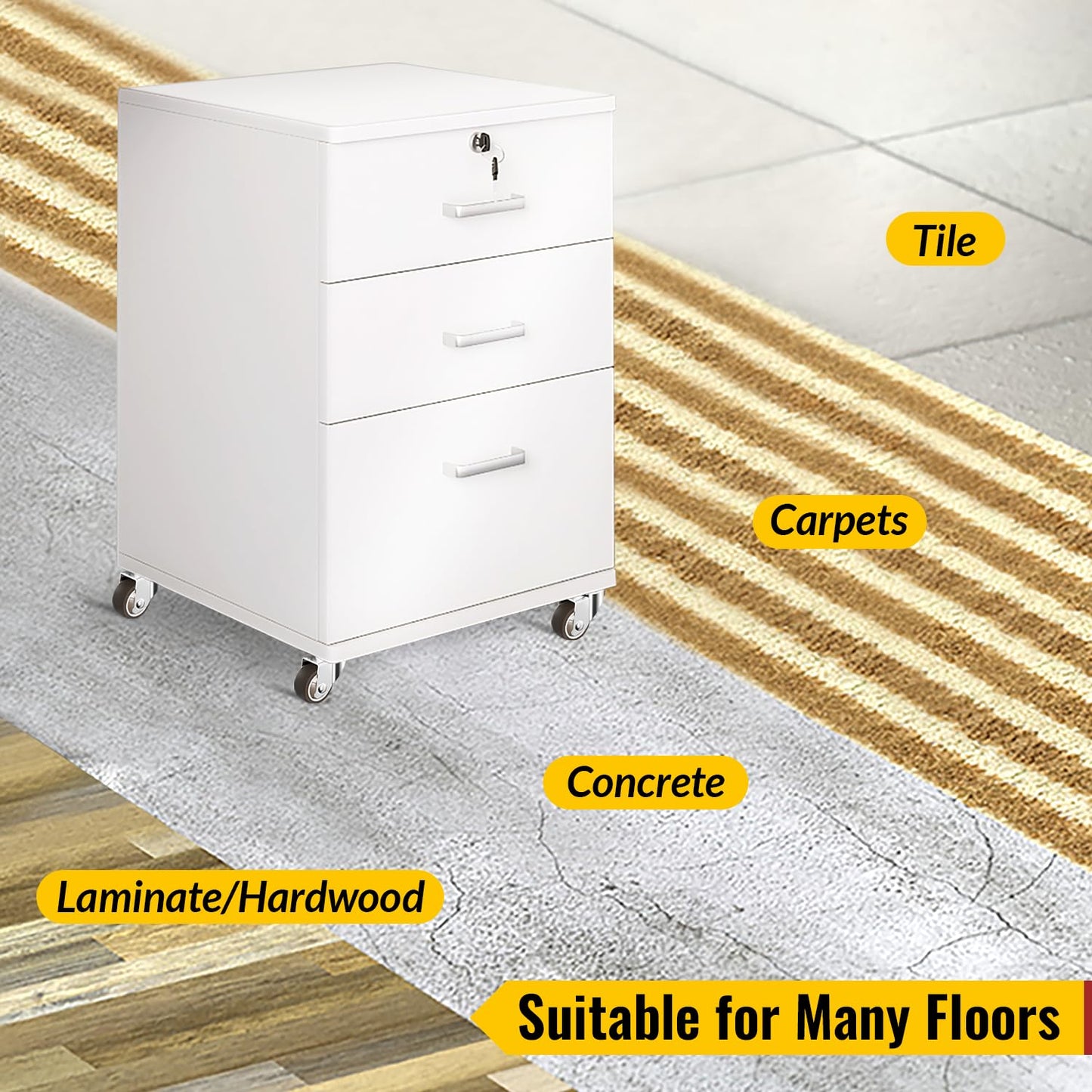 HOLKIE Caster Wheels 1.5 inch, Heavy Duty Furniture Casters Set of 4, Rubber Castors No Noise, Ball Bearing Swive Castor Wheels for Furniture Holding 200 LBS,Made for Desk,Night Stand,Shoe Rack