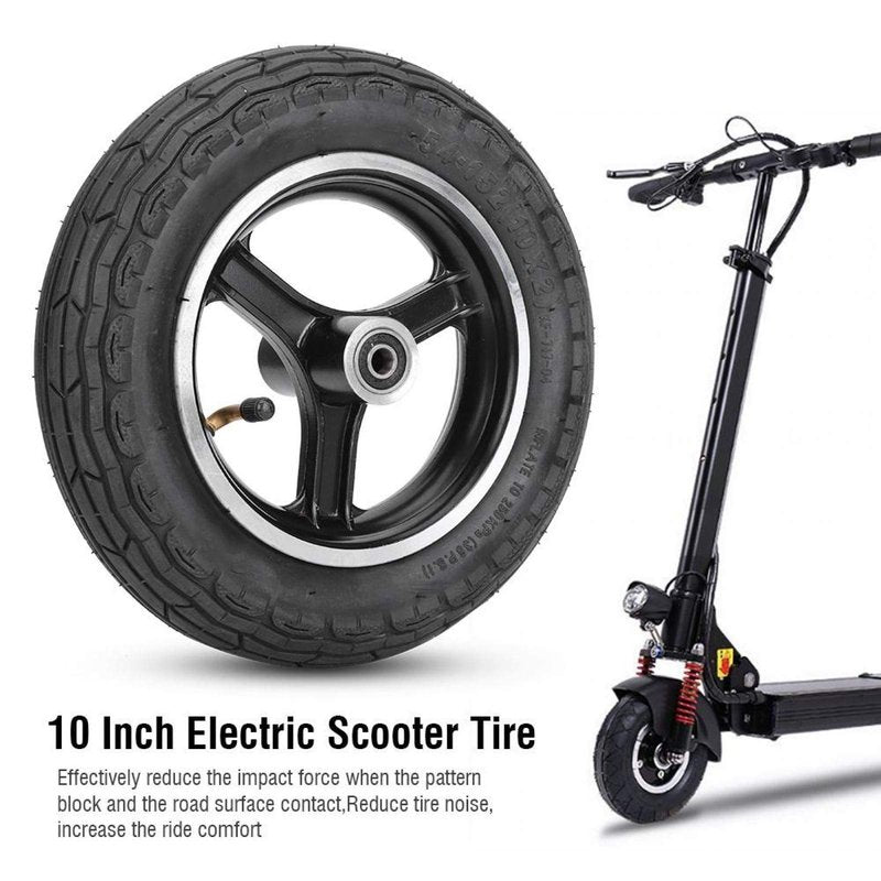 Alomejor 10 inch scooter tire, rubber aluminum alloy wheel replacement for commuters urban riders electric scooter travel city commuting
