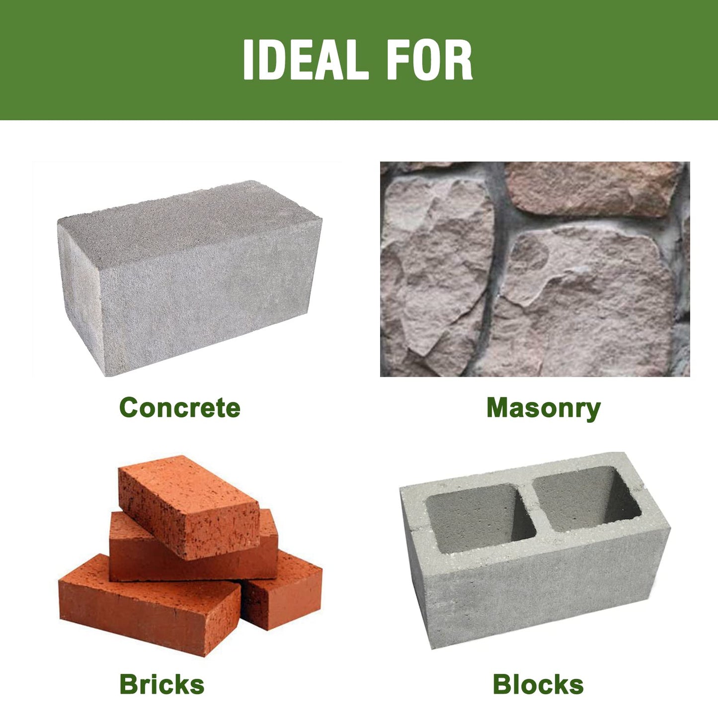 HLOFIZI 1/2" x 6" Masonry Drill Bits 1/2 inch Concrete Hammer Drill Bits Carbide Tipped, for Cement, Brick, Stone, 2 Pack