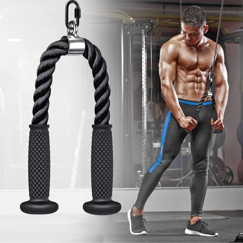 Kipika Tricep Pull Down Attachment - Cable Machine Accessory for Home Gym | Durable Pulley System