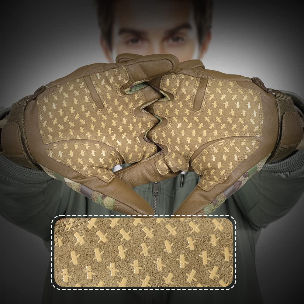 AXBXCX Tactical Gloves for Men Touch Screen Motorcycle Airsoft Paintball Motorbike Outdoor Full Finger Gloves Camouflage L