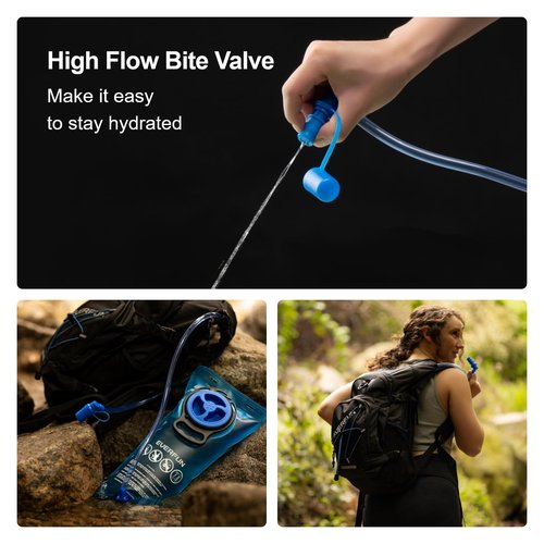 EVERFUN Hydration Bladder 3L 100oz Water Reservoir for Hiking Backpack, Leak Proof Water Bladder with Detachable Hose & High Flow Bite Valve, Water Pouch for Cycling, Running