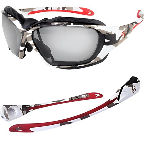 Platinum Sun Polarized Floating Sunglasses Men Women - UV400 Swimming Goggles Men & Women with Anti-Slip Strap & Foam Padding (Camo)
