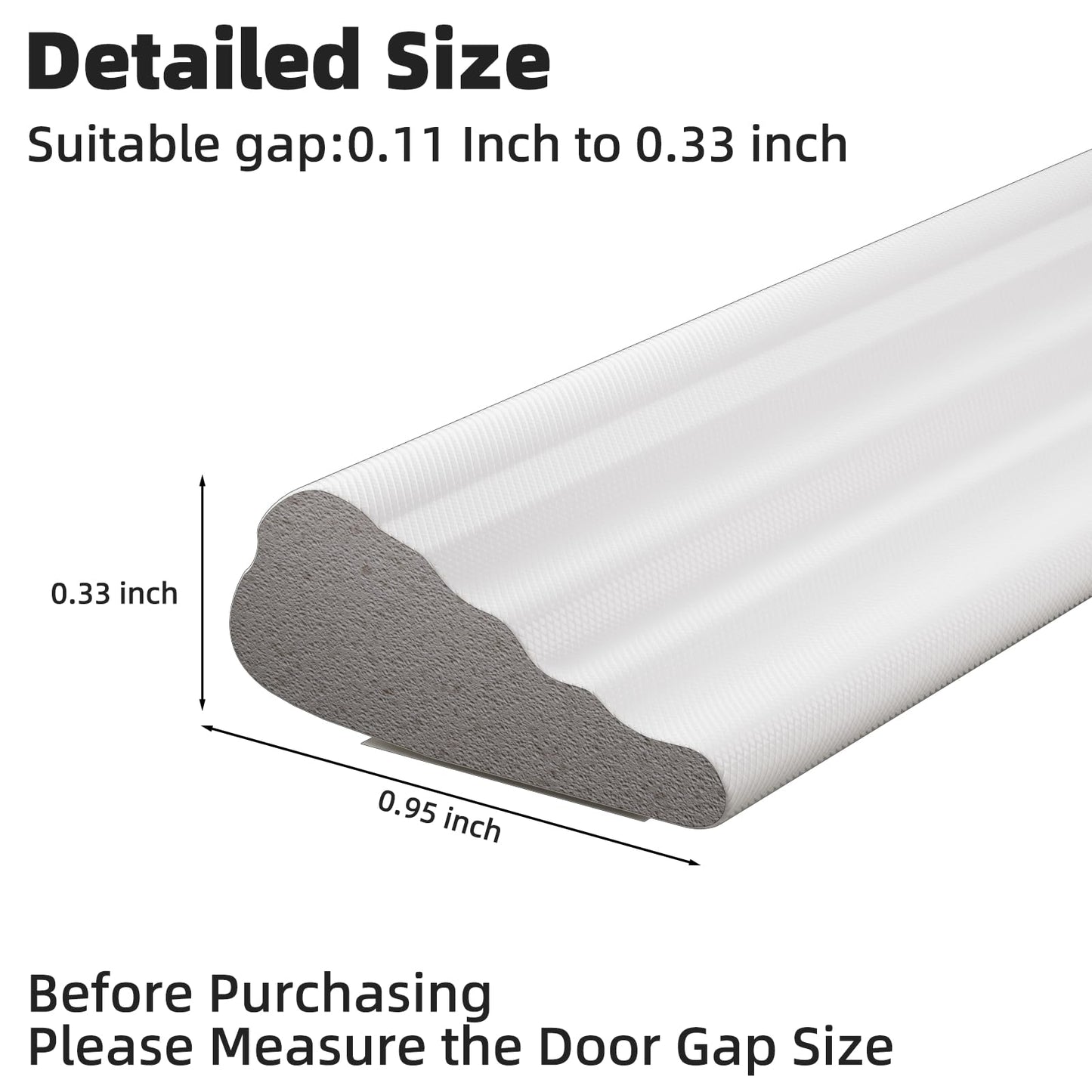 Weather Stripping Seal Strip for Door/Window, 118 inch Wedge-Shape Foam Seal Strip, Soundproofing, Insulation Tape Strip for Door Frame, Noise Cancelling Inserts, Door Gap Filler Light Blocker