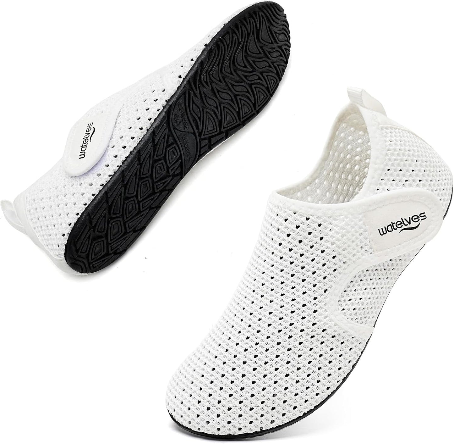 WateLves Water Shoes - Quick Dry Aqua Socks for Men & Women | Adjustable Barefoot Swim Slippers