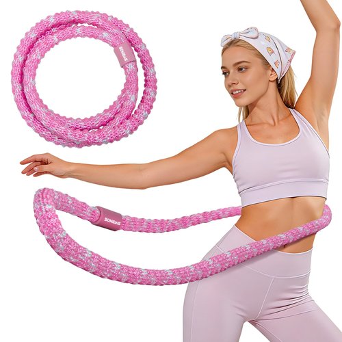 SOHIDAS Soft Hula Hoop for Adults 3.3lb Weighted Hula Hoops for Women Weight Loss Pilates Equipment Infinity Hoop Soft Spring Weighted Hoop for Adults Women Beginners Kids Home Travel Gym