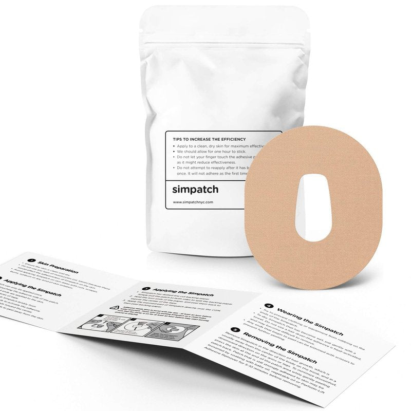 SIMPATCH – Dexcom G6 Adhesive Patch (25-Pack) – Waterproof Adhesive, CGM Patches (Beige)