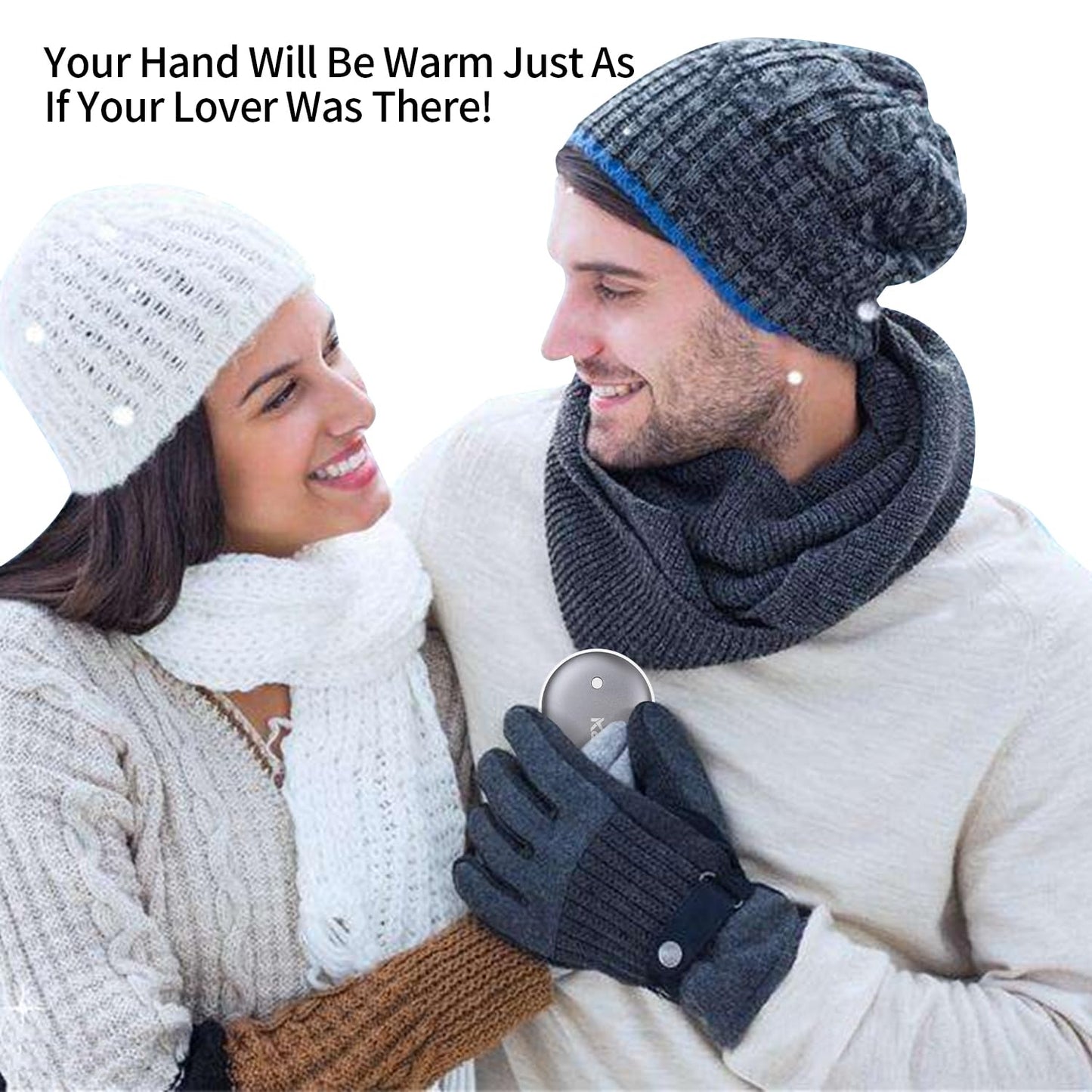 Karecel Rechargeable Hand Warmers 2 Pack, 10,400mAh Double Sided Heat Electric Hand Warmers, Portable Pocket Heated Camping Handwarmers, 4-inch Full-Surface Heat & Quick Charge, Men Tech Gifts