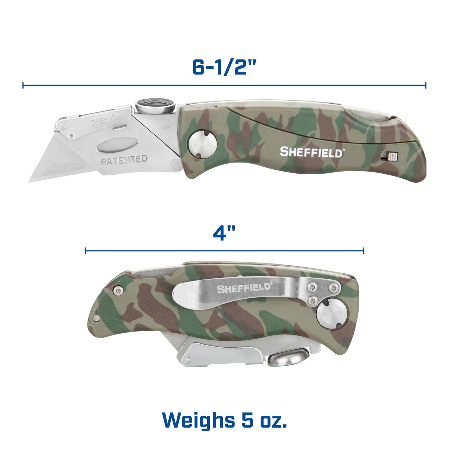 Sheffield Utility Knife with 5 Utility Knife Blade Storage Compartment