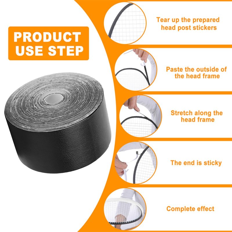 OUKENS Premium Tennis Racket Tape | 5m Racquet Head Protection Guard | Anti-Scratch Frame Tape for Tennis, Padel, Squash Rackets | Durable Head Tape & Finishing Tape
