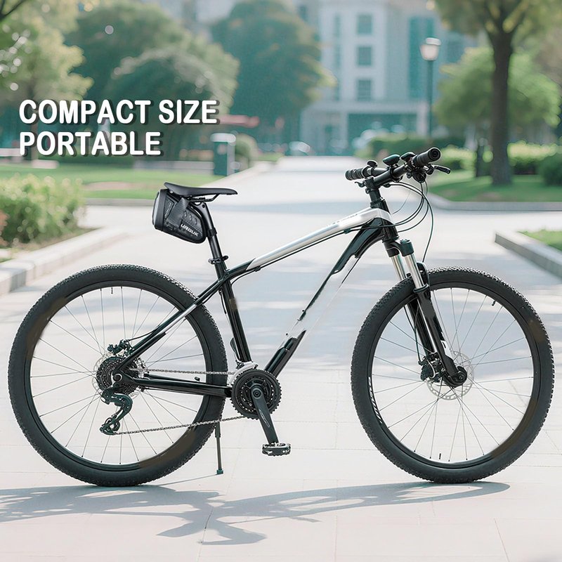 UROUK Bike Saddle Bag For Rear Rack Waterproof,Bike Seat Bag Black，Bike Pack Under Seat 1.5L