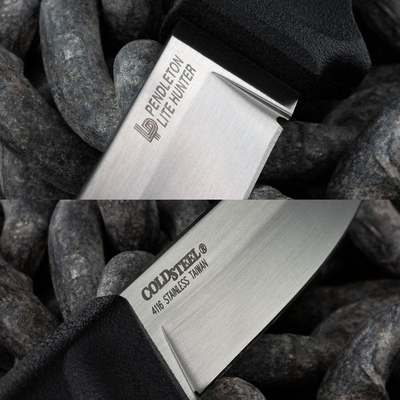 Cold Steel Pendleton Lite Hunter 3-5/8" German 4116 Stainless Steel Drop Point Fixed Blade Outdoor Camping Game Hunting Knife | Ergonomic High-Impact Handle, Weather-Resistant Secure-Ex Sheath