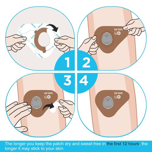 OK TAPE 15Pcs Over Patches for Omnipod 5, Waterproof & Hypoallergenic Adhesive, Pre-Cut Cover Patches, Stay Secure for 10-14 Days, Soft, Breathable Tape