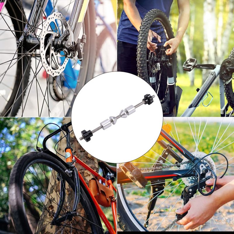 SYCOOVEN Bike Wheel Truing Stand Aluminium Alloy Thru Axle Adapter Bike Hub Repair Tool for All 12mm, 15mm, 20mm Bicycle Through Axles Front Wheels(Size:250 mm)