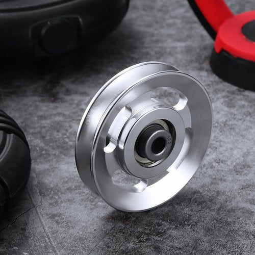 Toyvian Aluminum Alloy Pulley Wheel: 3. 46 Inch Universal Bearing Pulley Wheel for Cable Machine, Heavy Duty Fitness Equipment Accessories for Workout (Silver)