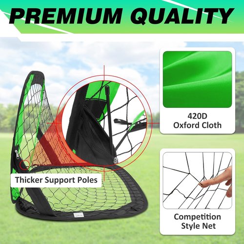 Bohen Pop Up Soccer Goals for Kids - Foldable Portable Soccer Net for Indoor & Outdoor Play (3.3x2.2FT)