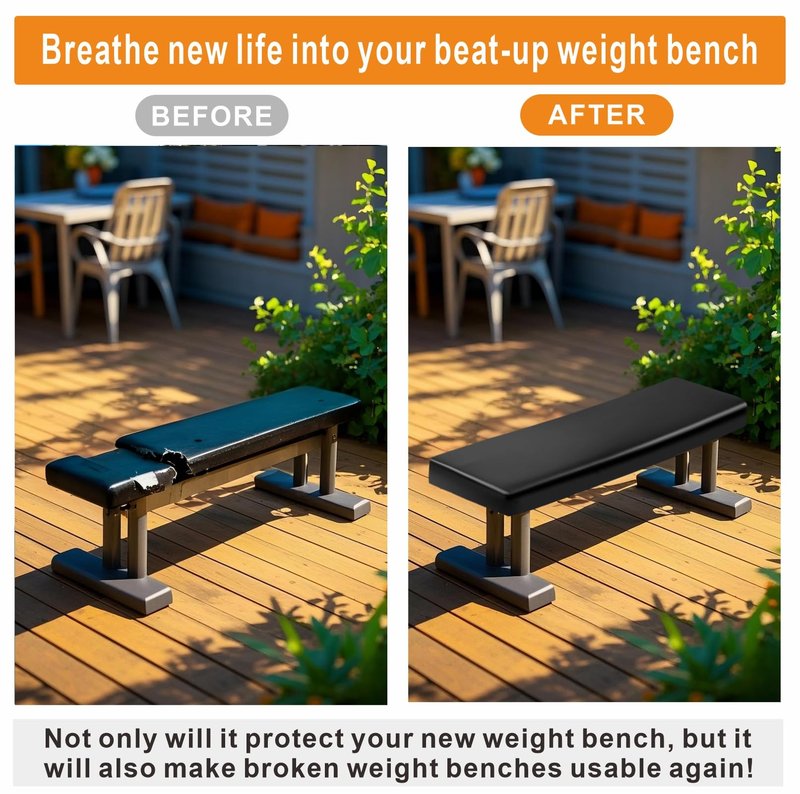 VeyoStories Weight Bench Cover, Workout Bench Cover, PU Leather with Plush Lining, Dustproof, Wtaerproof, Anti-Slip.Protection for Adjustable Flat Weight Exercise Fitness Gym Bench.(Cover only)