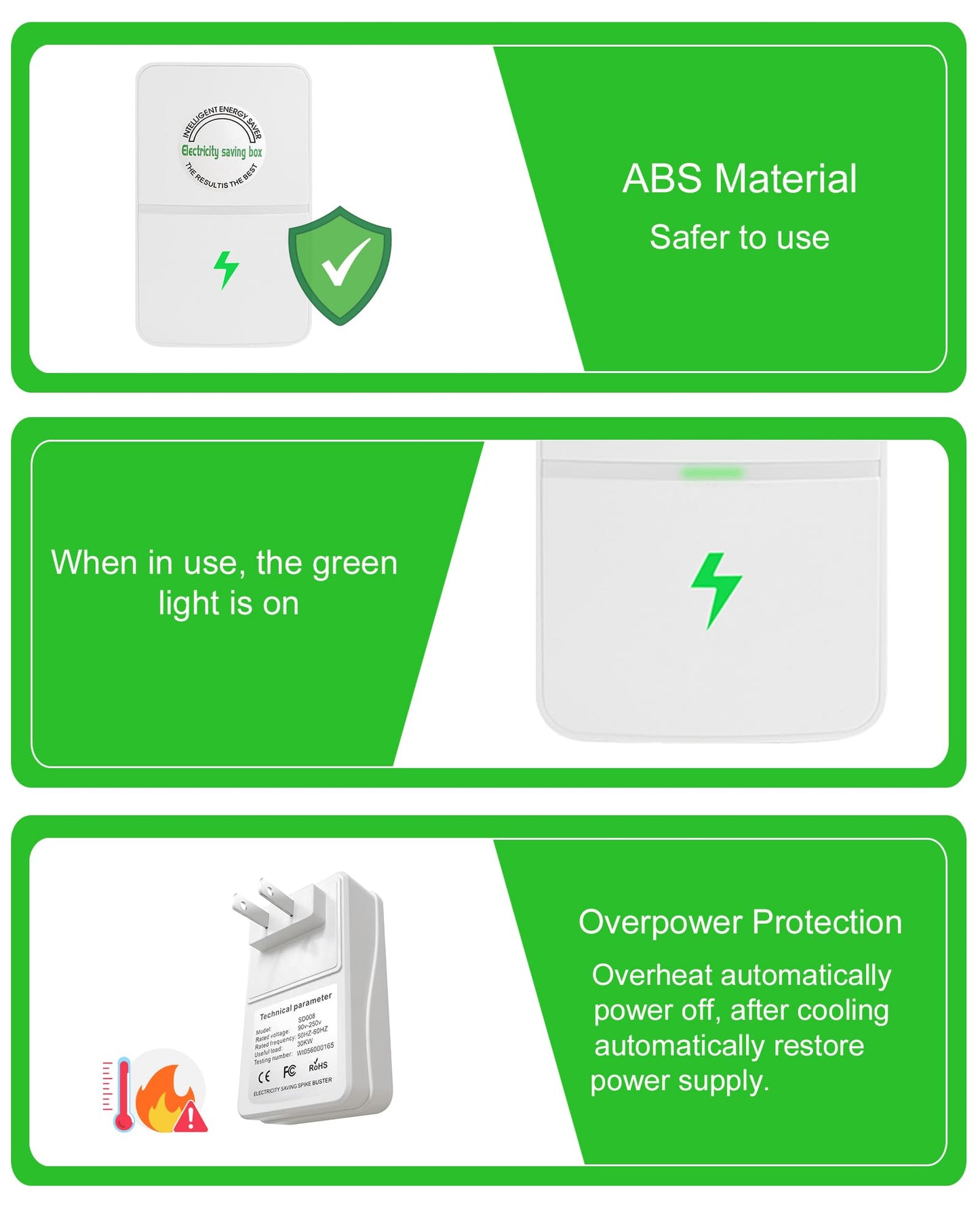 Power Saver Pro, Electricity Saving Box, Stop Watt Energy Saving Device, Power Saving Device, Save Electricity, Power Saver Pro X, US Plug in 90V-250V 30KW (8, Packs)