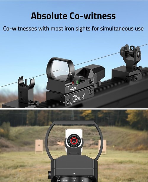CVLIFE Red Green Dot Gun Sight - 1X22X33 Reflex Scope with 20mm Rail for Precision Shooting