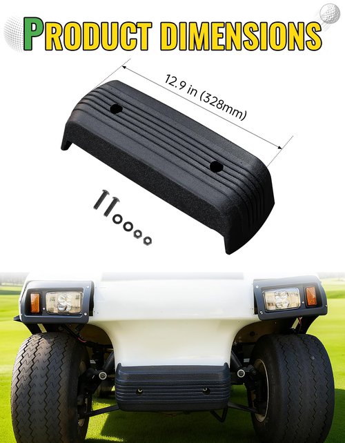 Front Bumper Assembly & Brush Guard Compatible with Club Car DS 1993-up Gas Electric Golf Cart Accessories, Durable Plastic Front Fascia Replacement OEM 1016868 for Club Car DS Bumper