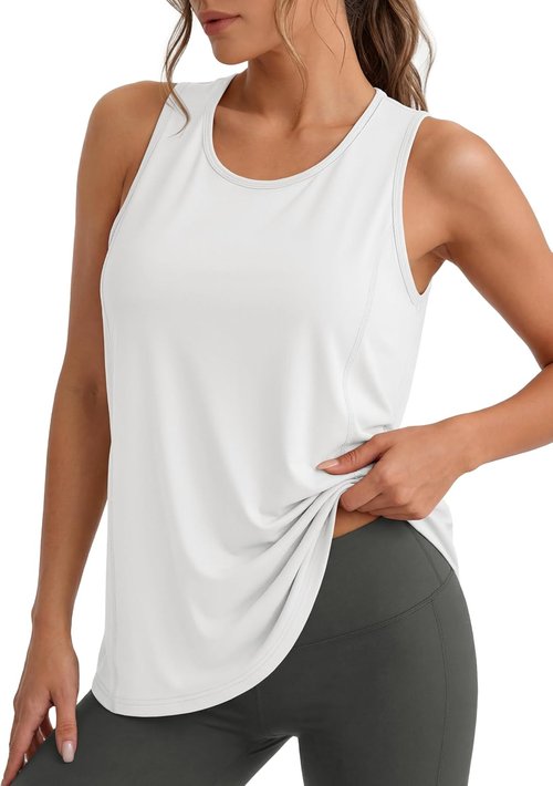 MAGCOMSEN Women's Sleeveless Workout Tank Tops - UPF 80+ Dry Fit for Summer Athletic Wear