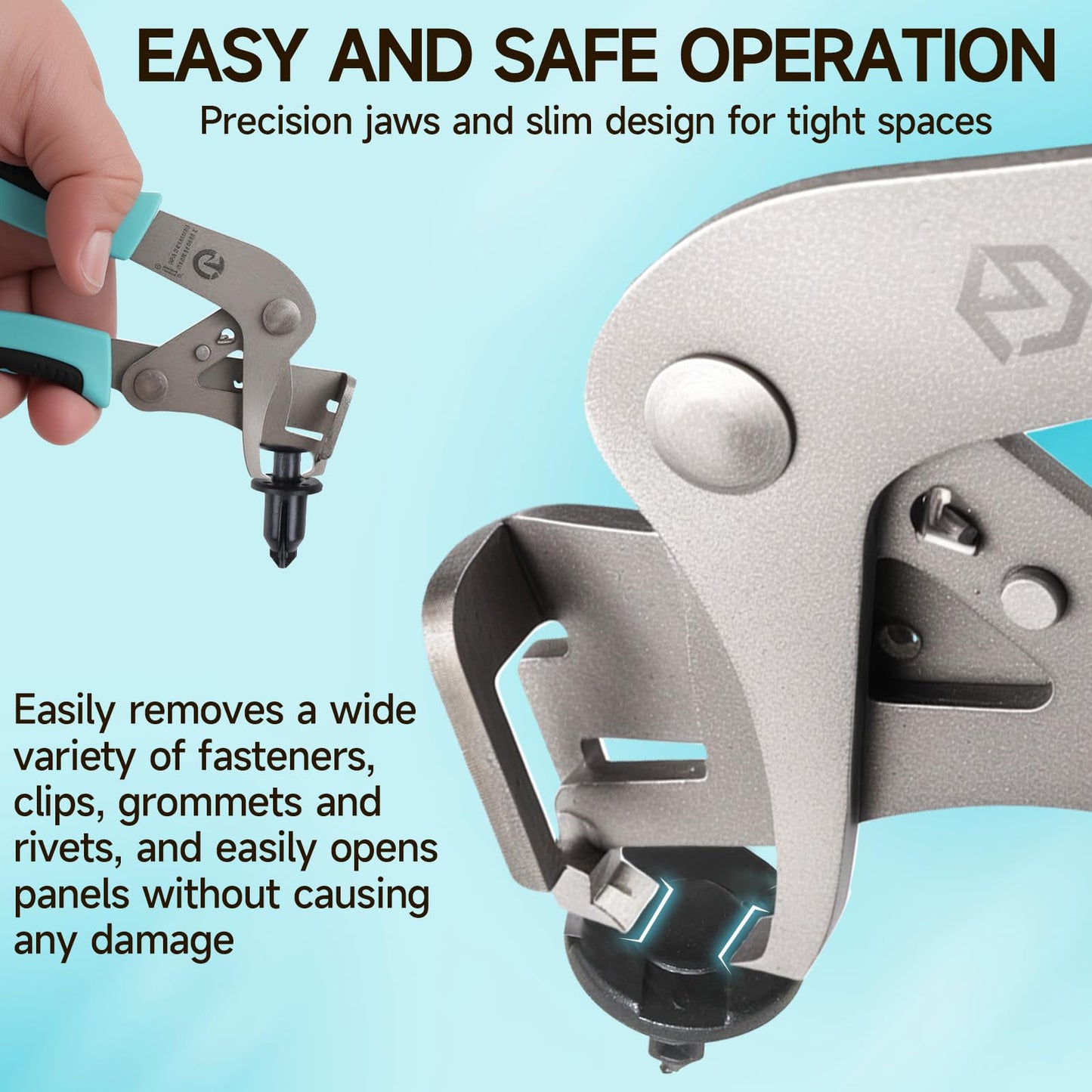 Car Clip Pliers and Disassembly Tools, Efficient Multi-Functional Automotive Snap Plier, Auto Plastic Clip Pliers, Easily Removes Plastic Fasteners, Clips, Buckles, Rivets