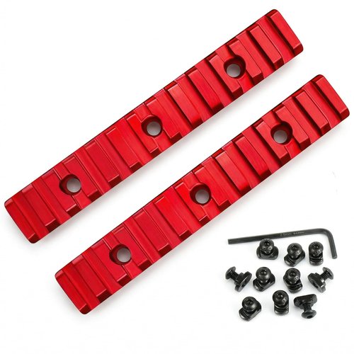 GOTICAL 13 Slots Red Rail Section Compatible for M Lock Set of 2 Pieces