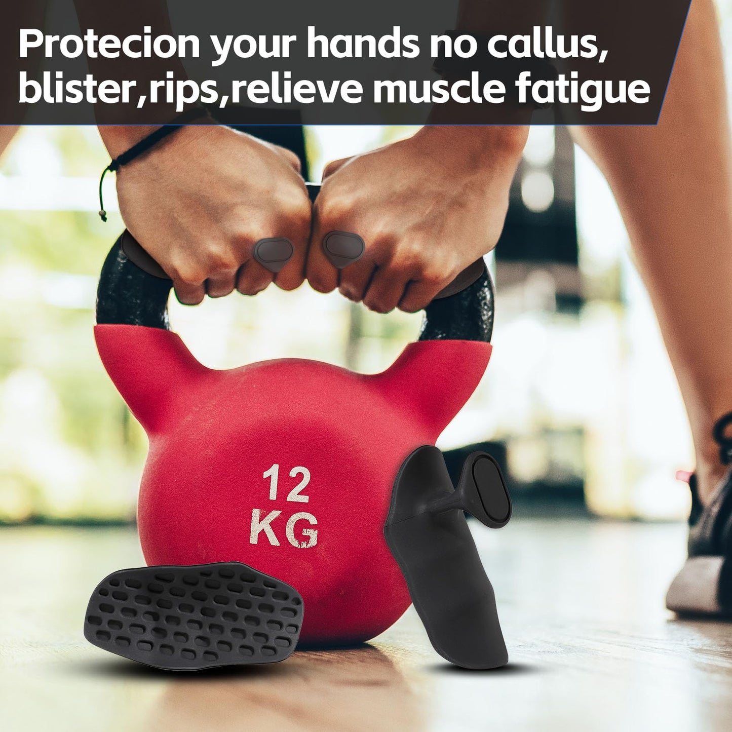 NiuMid Anti-Slip Workout Grips - Ergonomic Rubber Hand Protector Gloves for Weight Lifting, Pull-Ups, Gym Training and Exercise, for Men and Women (2)