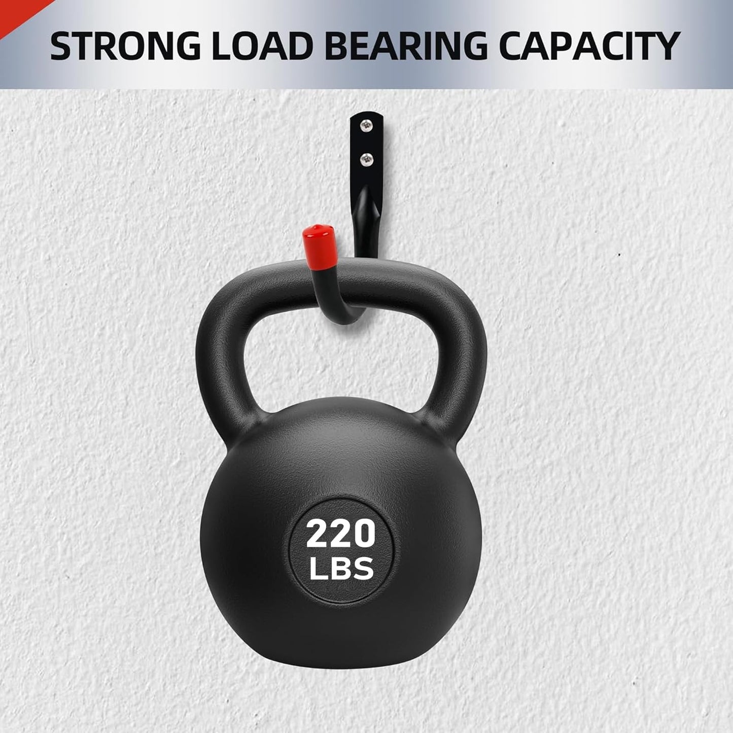 YOUNITA Heavy Duty Garage Wall Hooks for Hanging, 6Pcs Storage Hooks, 3.8inch Hanging Hook for Garage Storage and Organization,Wall Mount Utility J Hook with Wall Anchors and Screws (6, 3.8inch)