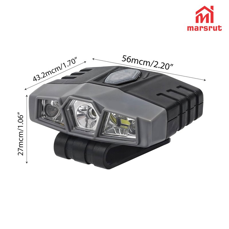 2Pcs Hat Lights Clip On Rechargeable Brim Light, Ultra Bright Micro Mini LED Cap Headlamp 150 Lumens Spotlight, Waterproof Hands Free Portable Flashlight for Baseball Cap, Running, Fishing, Camping