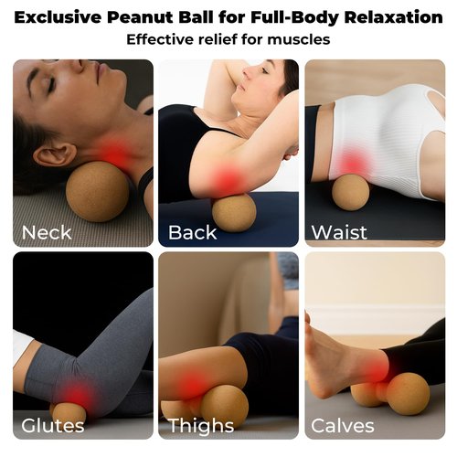 Premium Cork Balance Board - 15.7" Large Ankle Balance Board with Peanut Massage Ball, Balance Trainer, Foot Strengthener for Full Body Massage | Balance Stability | Improve Mobility | Prevent Falls