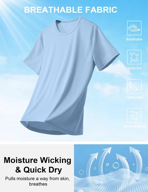 COOFANDY 3 Pack Men's Athletic T-Shirts Short Sleeve - Quick Dry Moisture Wicking Workout Shirts for Running, Gym, Casual
