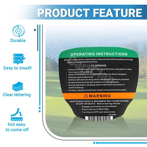 CartClan Club Car Precedent Steering Wheel Sticker&Dashboard Sticker Kit