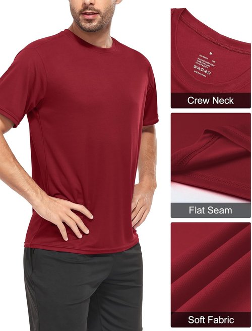 HOPLYNN Men's Dry Fit Workout T-Shirts - 5/7 Pack Short Sleeve Athletic Tees for Running & Gym