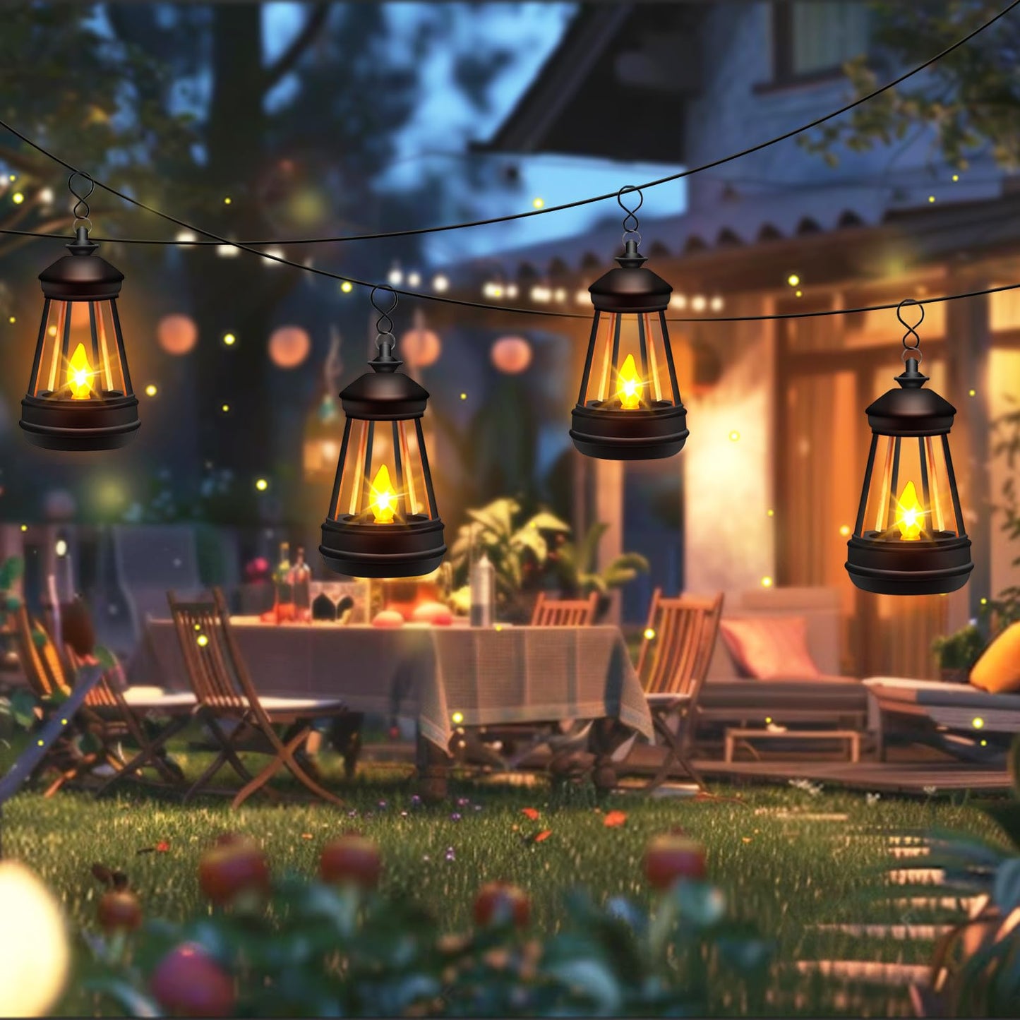 Mini Solar Lantern Lights Replacement for Outdoor Statue, Small Hanging Lantern Replacement, Waterproof Garden Decor Outdoor Lighting Decorative Lights for Yard Patio Lighting, Warm White, 1 Pack