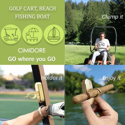 Magnetic Cigar Holder for Golf Cart, Sturdy Aluminum Cigar Holder,Fits 30-60 Ring, Ultimate Golf Accessory.