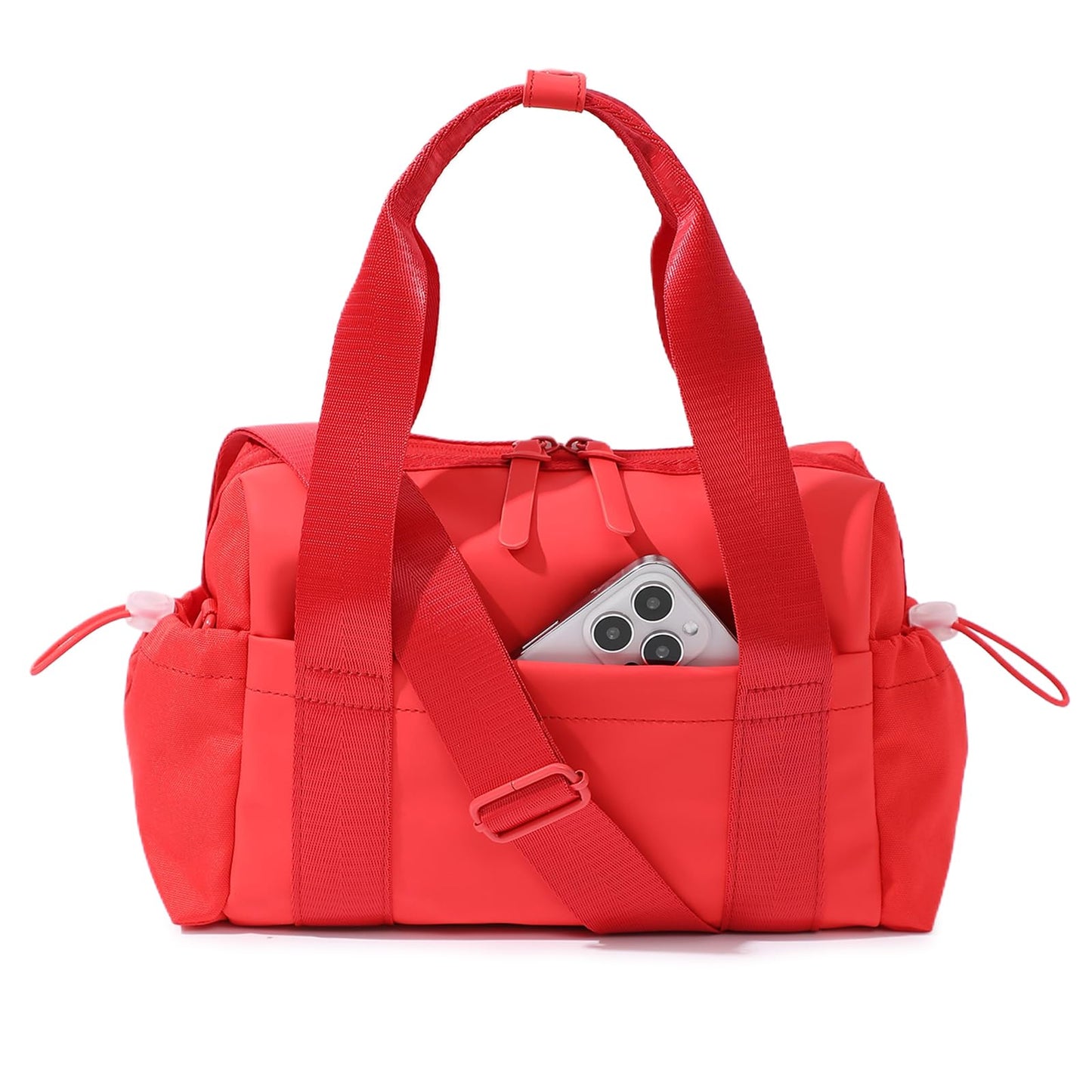 Bucosd Small Gym Bag for Women, Mini Crossbody Gym Duffle Bag with Wet Compartment, Carry on Gym Tote Bag for Workout Dance Sport Travel (Mini-Red)