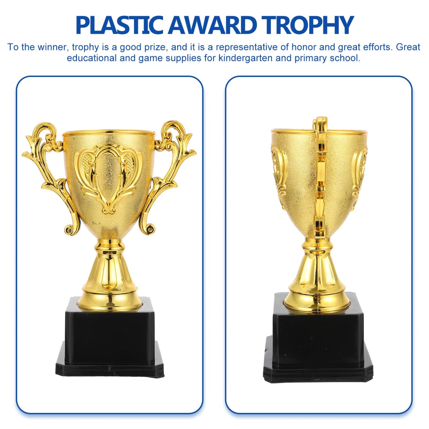 BESPORTBLE Golden Trophy: 7 Inch Plastic Golden Cup Gold Trophies Awards for Kids Party Favors Sports Footabll Competition Tournaments Rewards