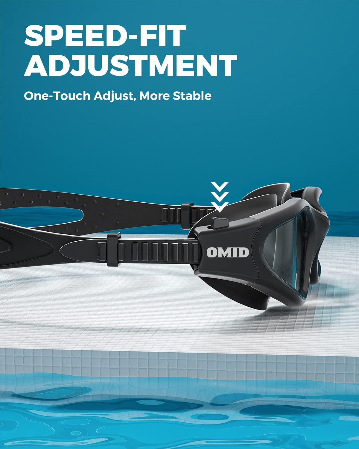 OMID Swim Goggles - P2 Lite Comfortable Anti-Fog Design for Men, Women & Youth | Perfect for Swimming