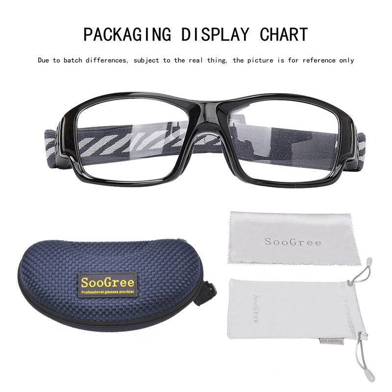 SooGree Sports Glasses for Aldult,Protective Eyewear Running Glasses,Basketball Football Glasse Shock Absorption Adjustable Strap