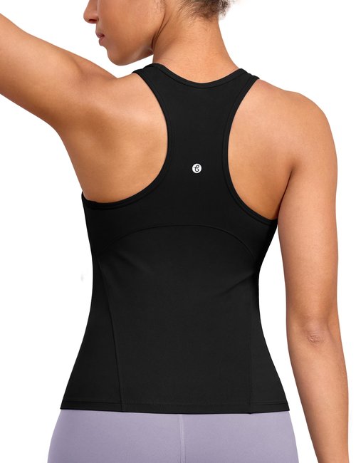 BAYDI Clouduxi Racerback Workout Tank Tops for Women Yoga Sleeveless Camisole Athletic Running Gym Shirts Black