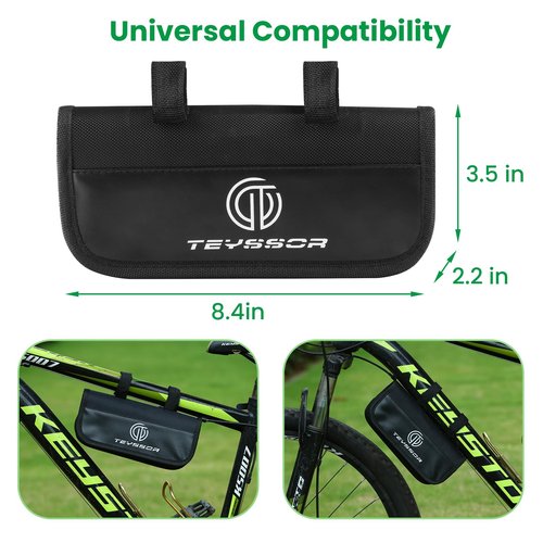 Teyssor Bike Repair Bag with Tire Pump, Bicycle Tire Repair Tool Kit, Portable Tool Bag with 16 in 1 Multitool All in One Bike Kit for Cycling