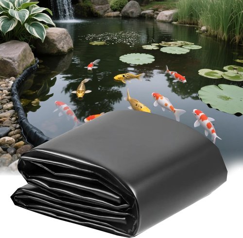 **Skiennix 15 Mil HDPE Black Pond Liner - Waterproof 10 x 20 FT for Outdoor Fish & Koi Ponds**