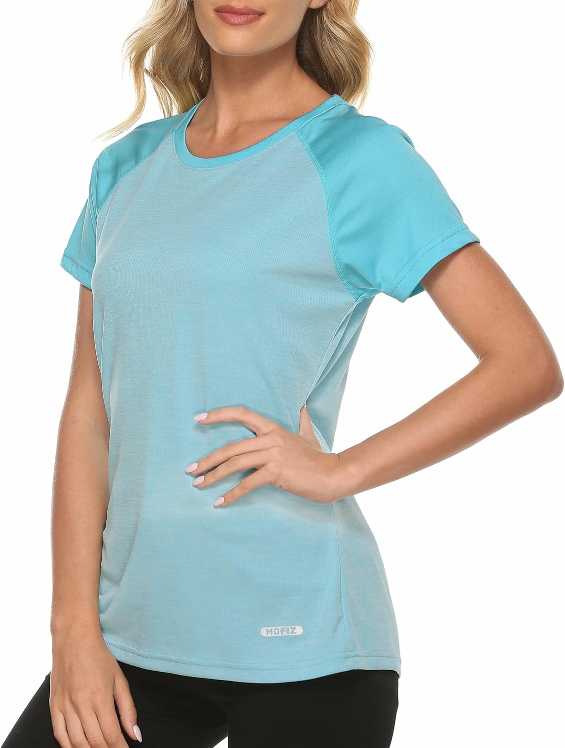 MoFiz Women's UPF 50+ Sun Protection Athletic T-Shirt - Quick Dry Short Sleeve Running Top