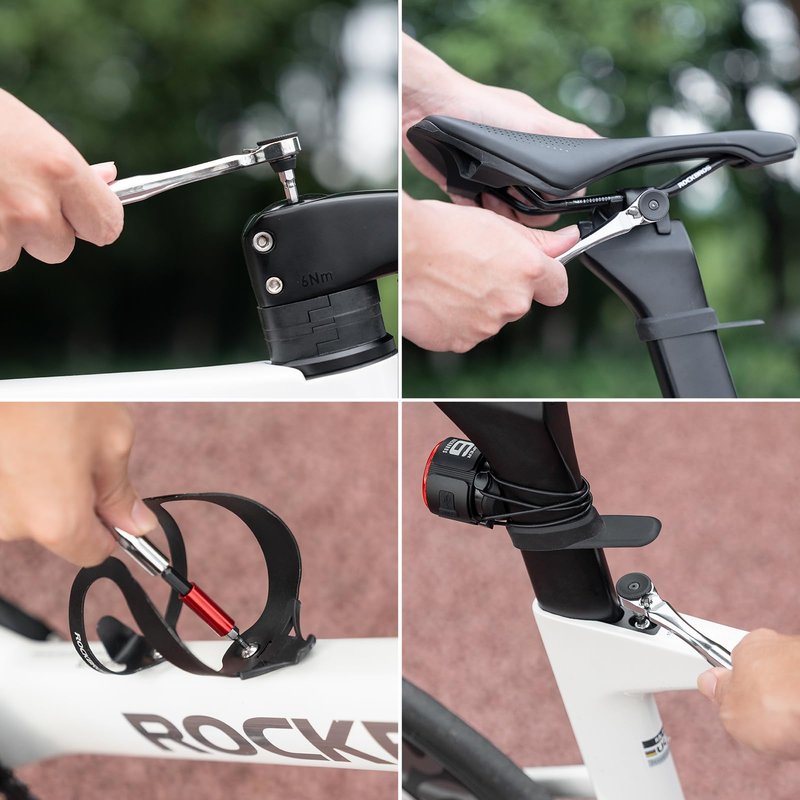 ROCKBROS Bike Tool Kit, Mini Bike Multitool, 12-in-1 Portable Bike Repair Kit, Durable Mini Ratchet Set, Maintenance Accessories for Ebike Road Mountain Bike Travel & Home (1)