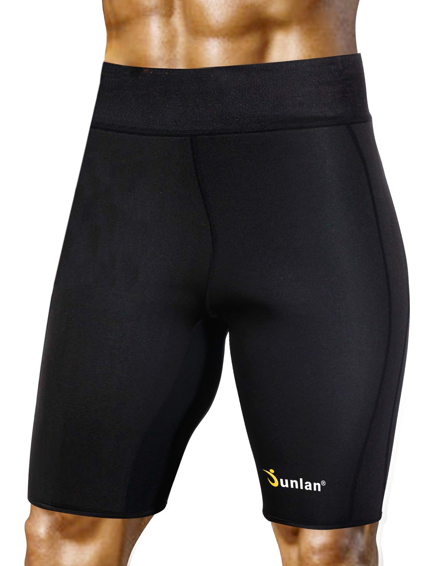 Junlan Sweat Shorts for Men Sauna Suit Mens Body Shaper Sweat Sauna Neoprene Shorts(Black, X-Large)